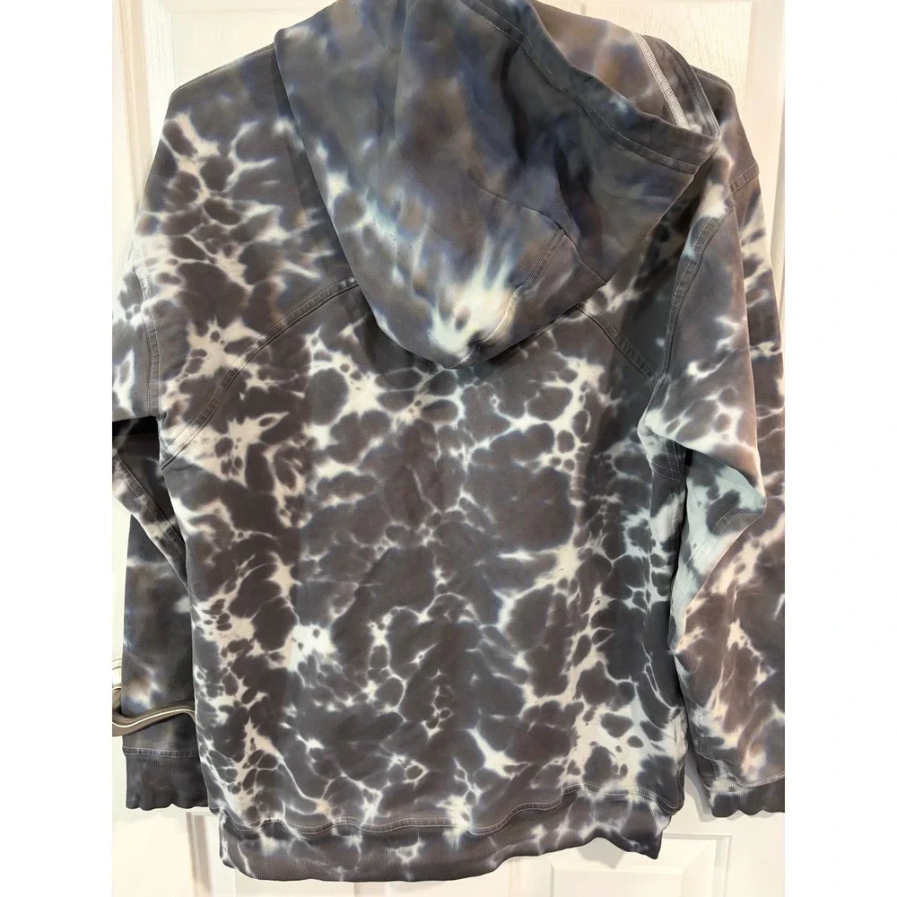 Woman's Lululemon Size 10 All Yours Hoodie Tie Dye Marmoleado Grey GUC